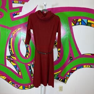 The Limited Red Cowl Neck Long Sleeve Sweater Dress. Size Medium. Excellent cond